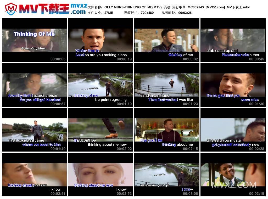 OLLY MURS-THINKING OF ME(MTV)_英语_流行歌曲_MC802543